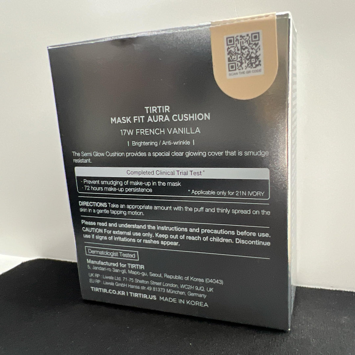 TIRTIR Mask Fit Aura Silver Cushion Foundation in hand