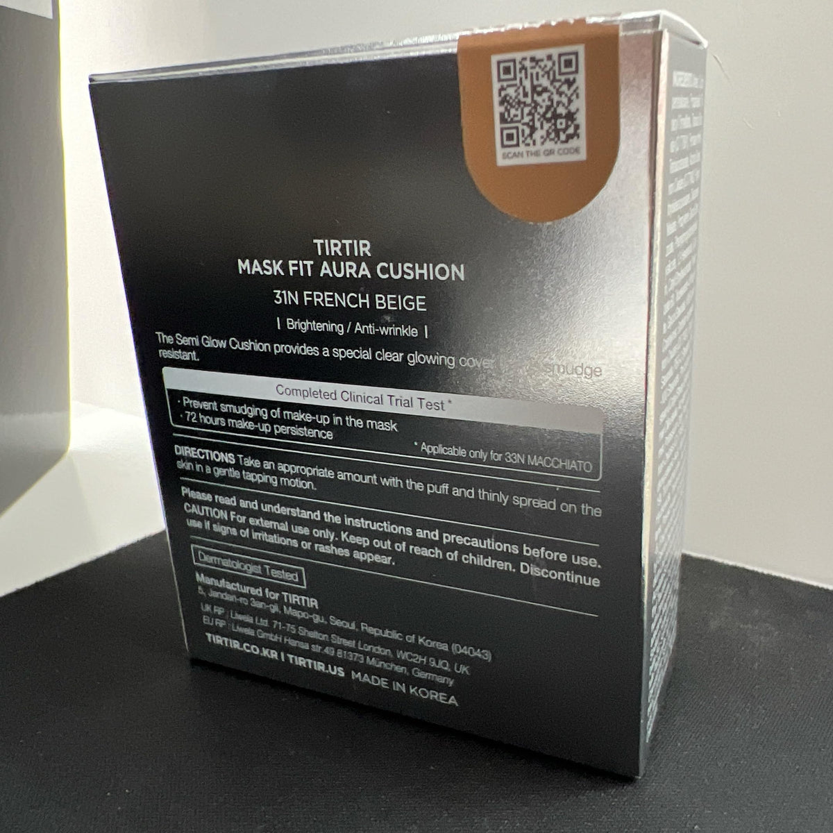 TIRTIR Mask Fit Aura Silver Cushion Foundation on makeup table