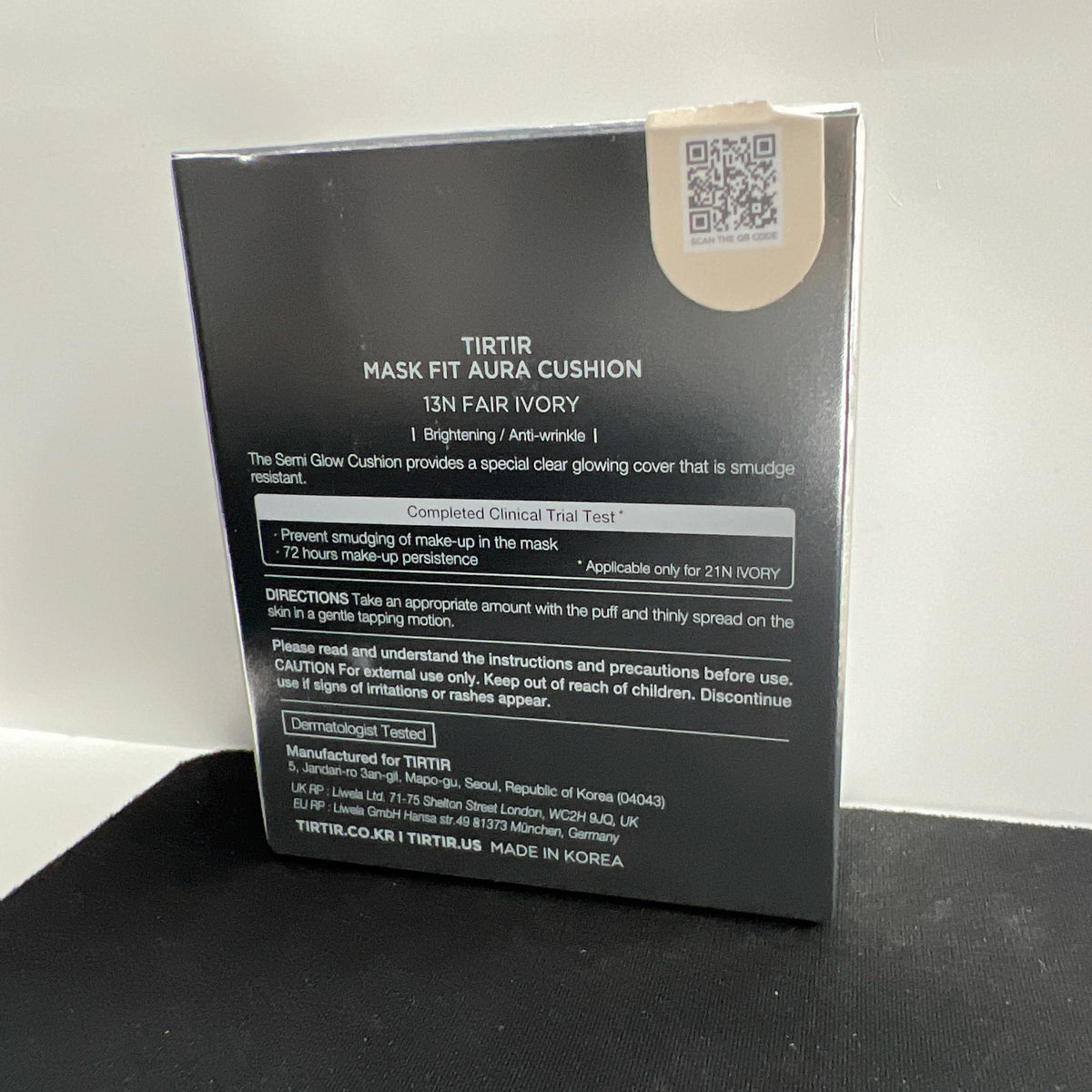 TIRTIR Mask Fit Aura Silver Cushion Foundation showing semi-glow finish