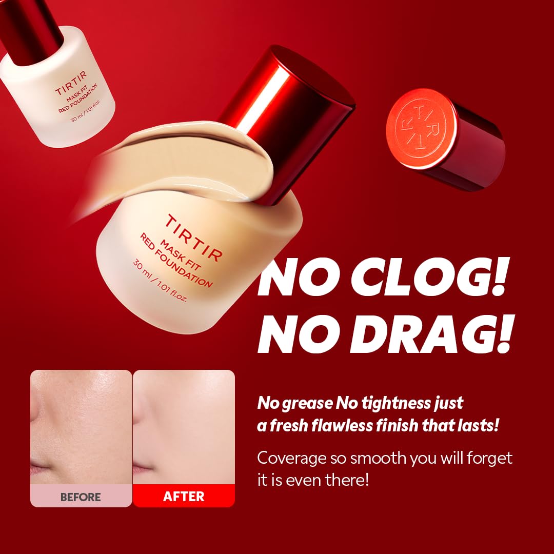 TIRTIR Mask Fit Red Foundation application on model