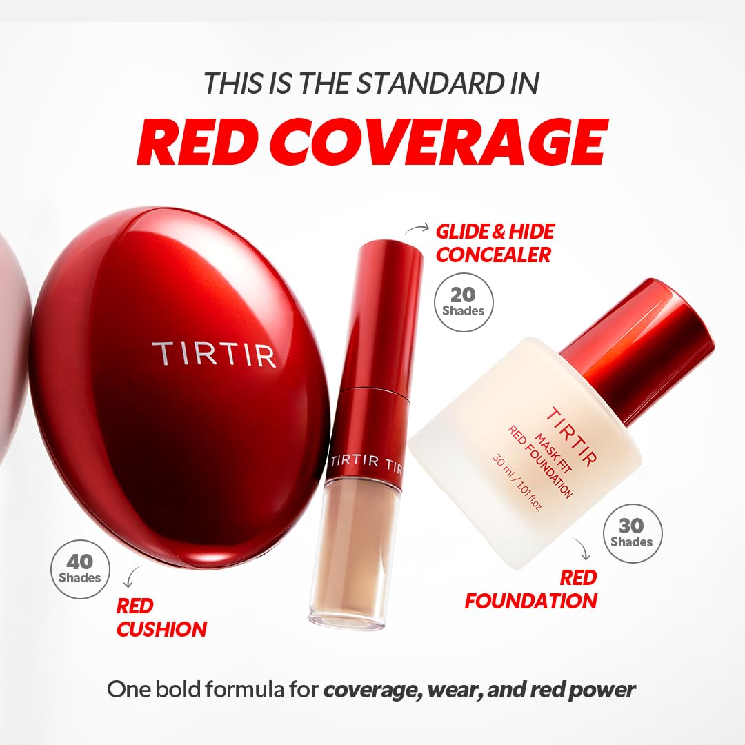 TIRTIR Mask Fit Red Foundation shade range display
