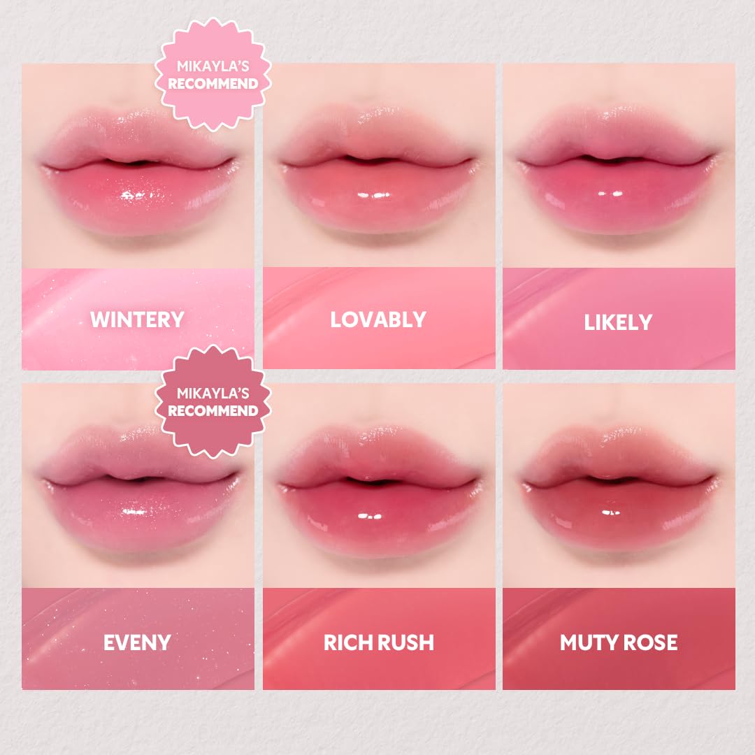 TIRTIR Mini Size Waterism Tinted Lip Gloss #02 Merry Coral on a vanity