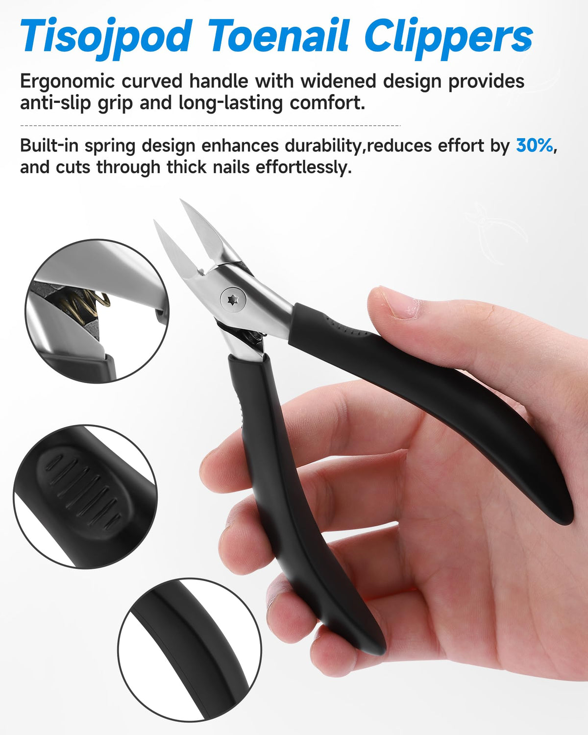 Tisojpod Nail Clippers in PU leather pouch for travel