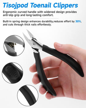 Tisojpod Nail Clippers in PU leather pouch for travel