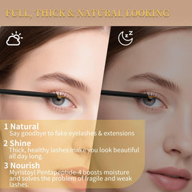 Tistees Eyelash Serum 5 mL on a vanity with beauty tools