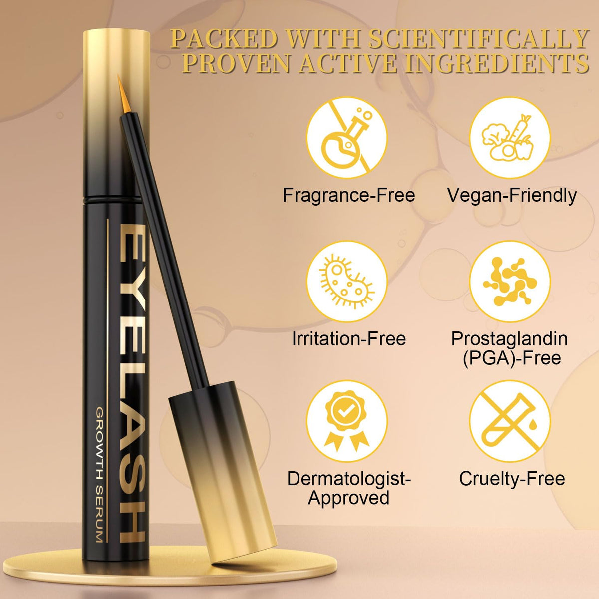 Tistees Eyelash Serum 5 mL with a soft background