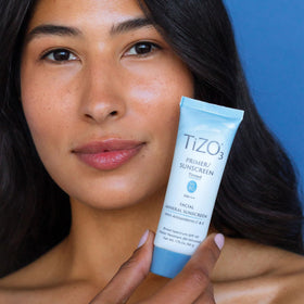 TIZO Facial Mineral Sunscreen Primer Tinted SPF 40 with makeup