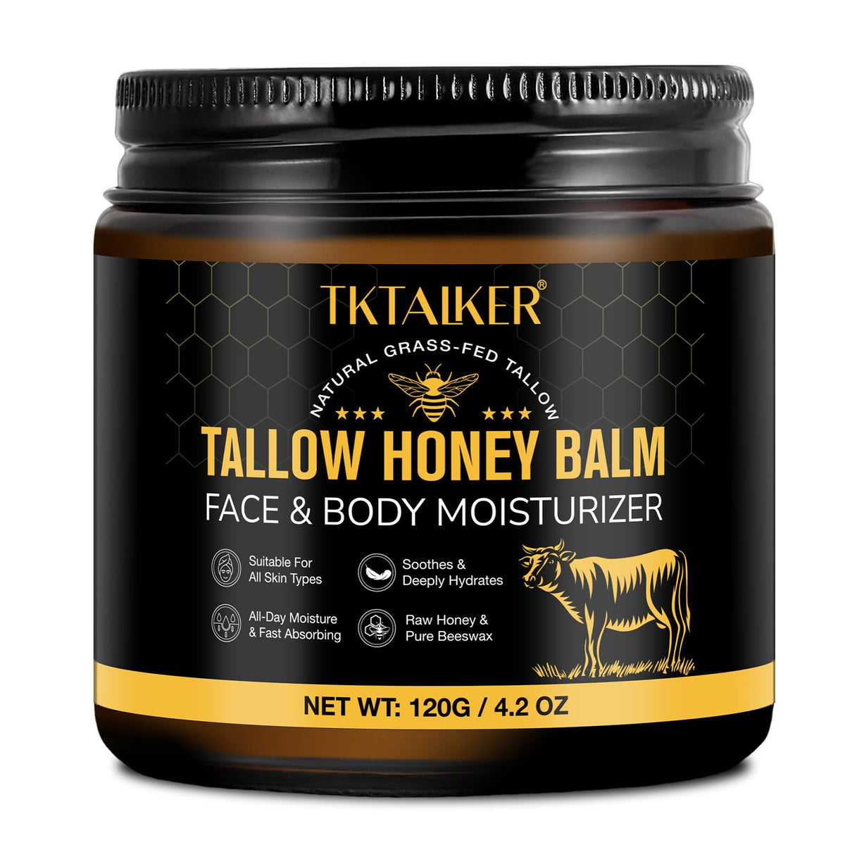 TKTALKER Beef Tallow Moisturizer front view with light texture