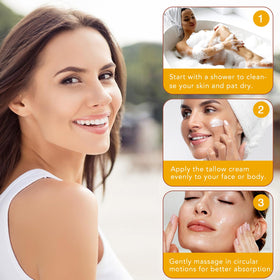 TKTALKER Beef Tallow Moisturizer in a skincare routine setting