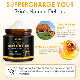 TKTALKER Beef Tallow Moisturizer with raw honey and beeswax
