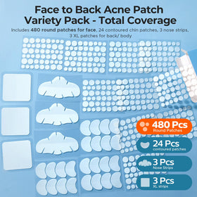 TKTK Hydrocolloid Pimple Patches on a skin surface