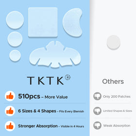 TKTK Hydrocolloid Pimple Patches opened with patches visible