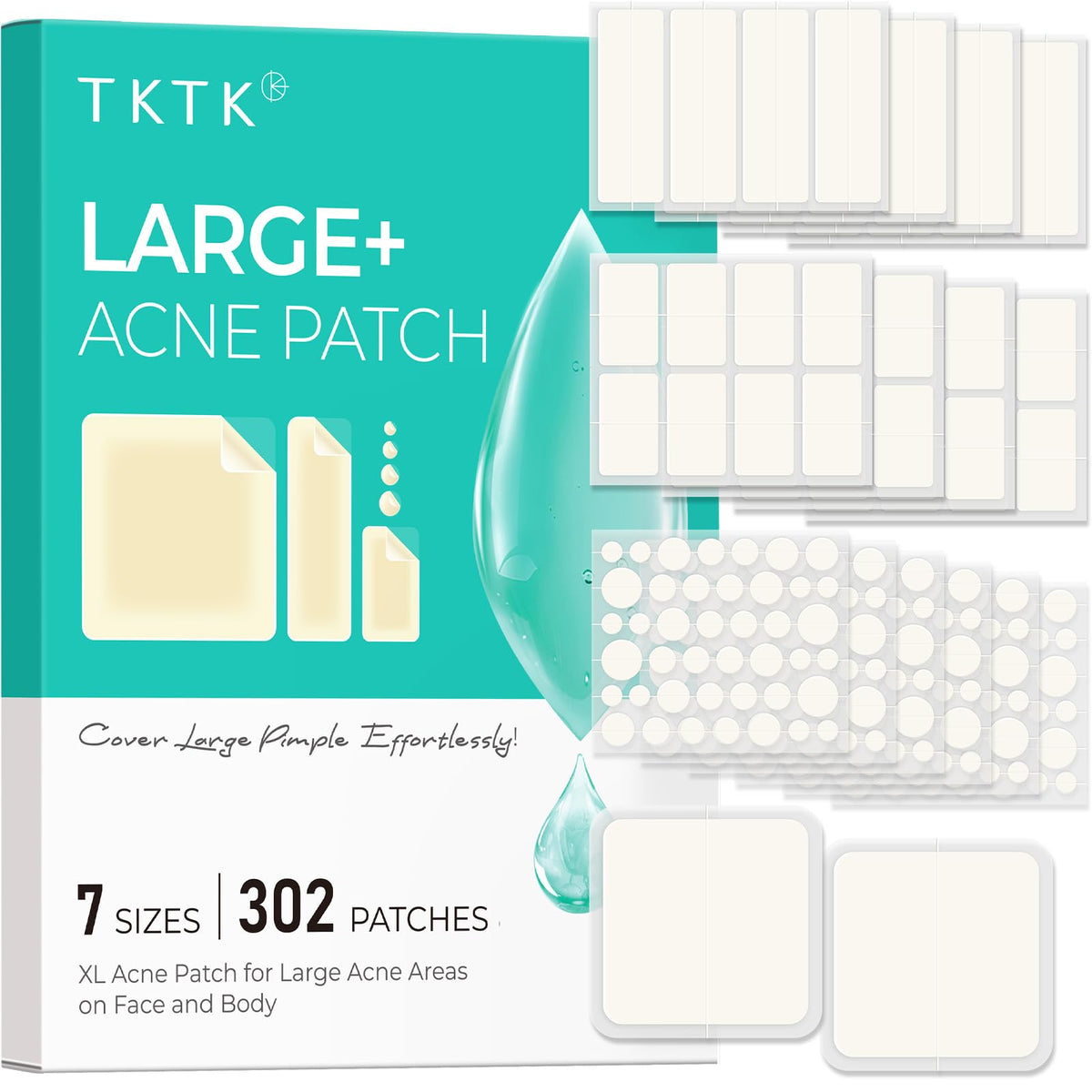 TKTK Large Pimple Patches pack front view with assorted sizes