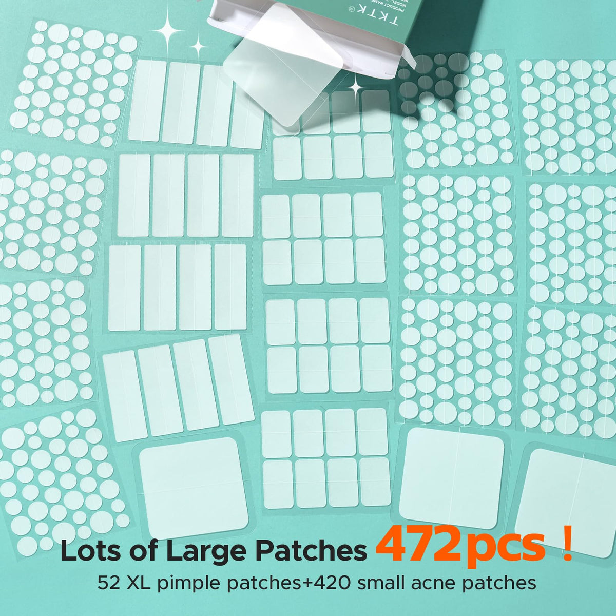 TKTK Large Pimple Patches packaging showing 472 count