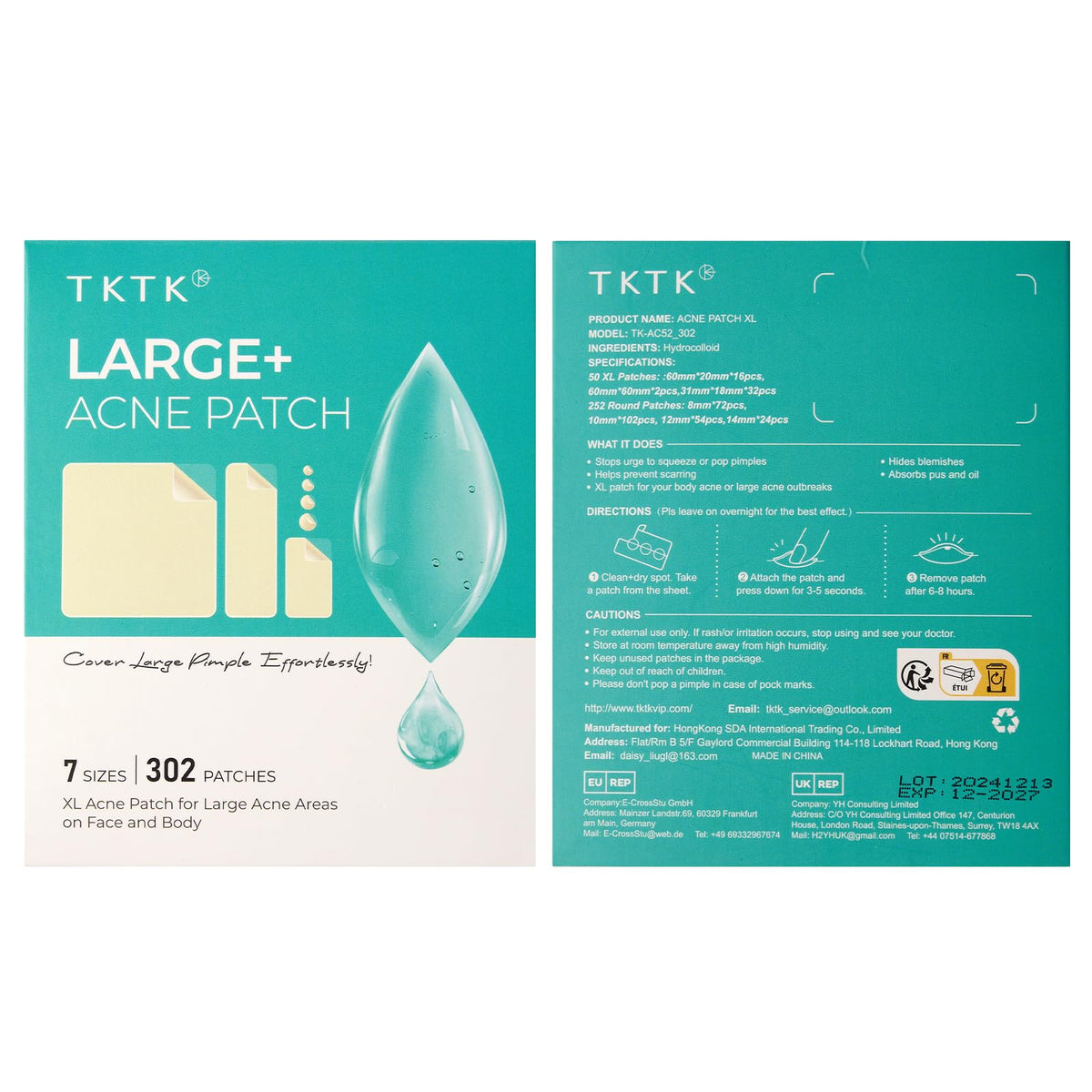 TKTK Large Pimple Patches showing the variety of sizes