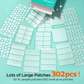 TKTK pimple patches showing various sizes laid out