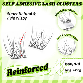 TMIELYBS self adhesive eyelashes close-up of 10-11mm length
