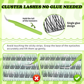 TMIELYBS self adhesive eyelashes close-up of 12-14mm length