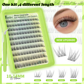 TMIELYBS self adhesive eyelashes on a model's eyes
