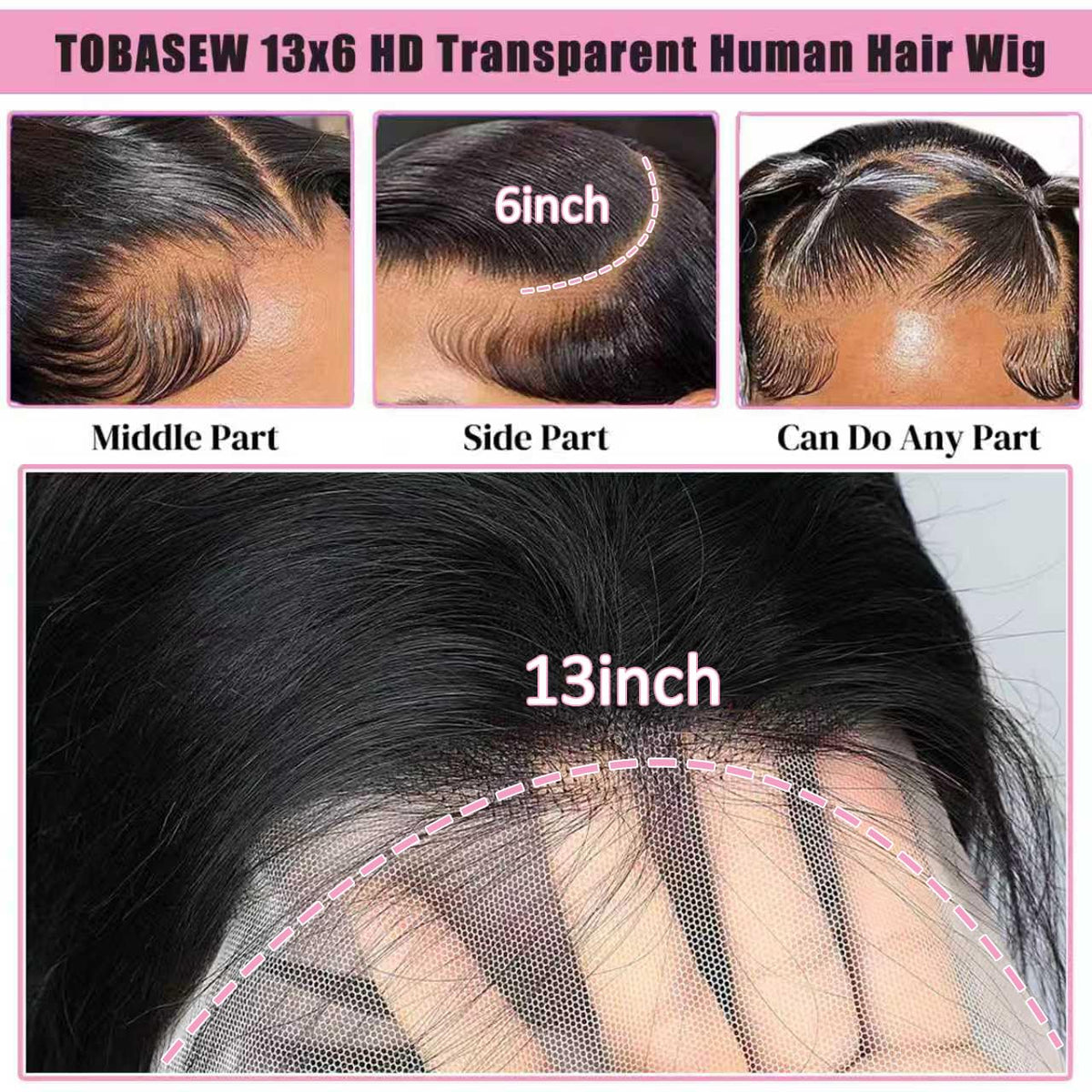 tobasew 13x6 HD Lace Front Wig back view