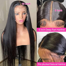 tobasew 13x6 Straight Lace Front Wig 30inch back view