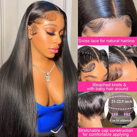 tobasew 13x6 Straight Lace Front Wig 30inch side view