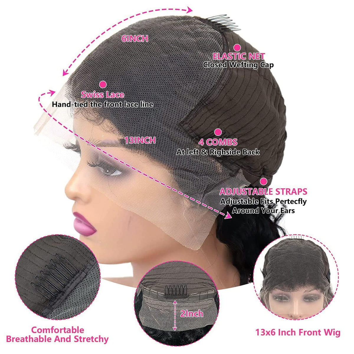 tobasew 13x6 Straight Lace Front Wig 30inch styled in a ponytail