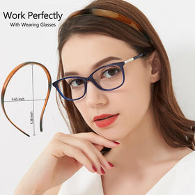 TOBATOBA headband with glasses on a model