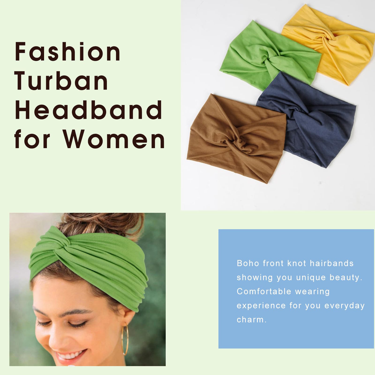 Tobeffect 6 pack of extra wide headbands displayed together