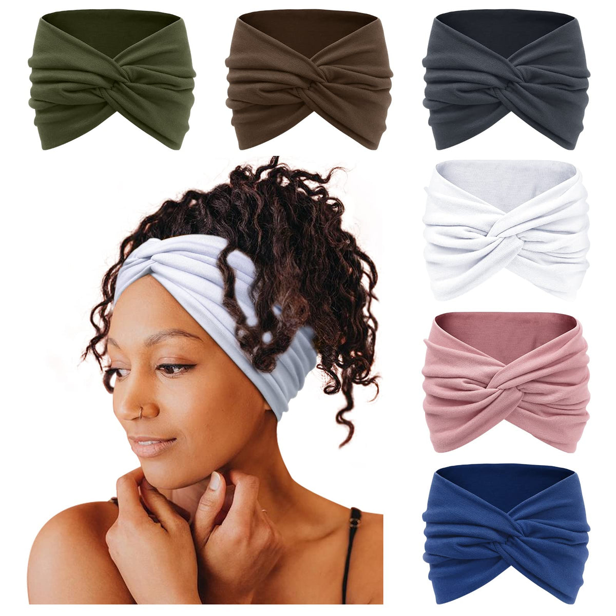 Tobeffect 7'' Extra Wide Headband front view in solid colour