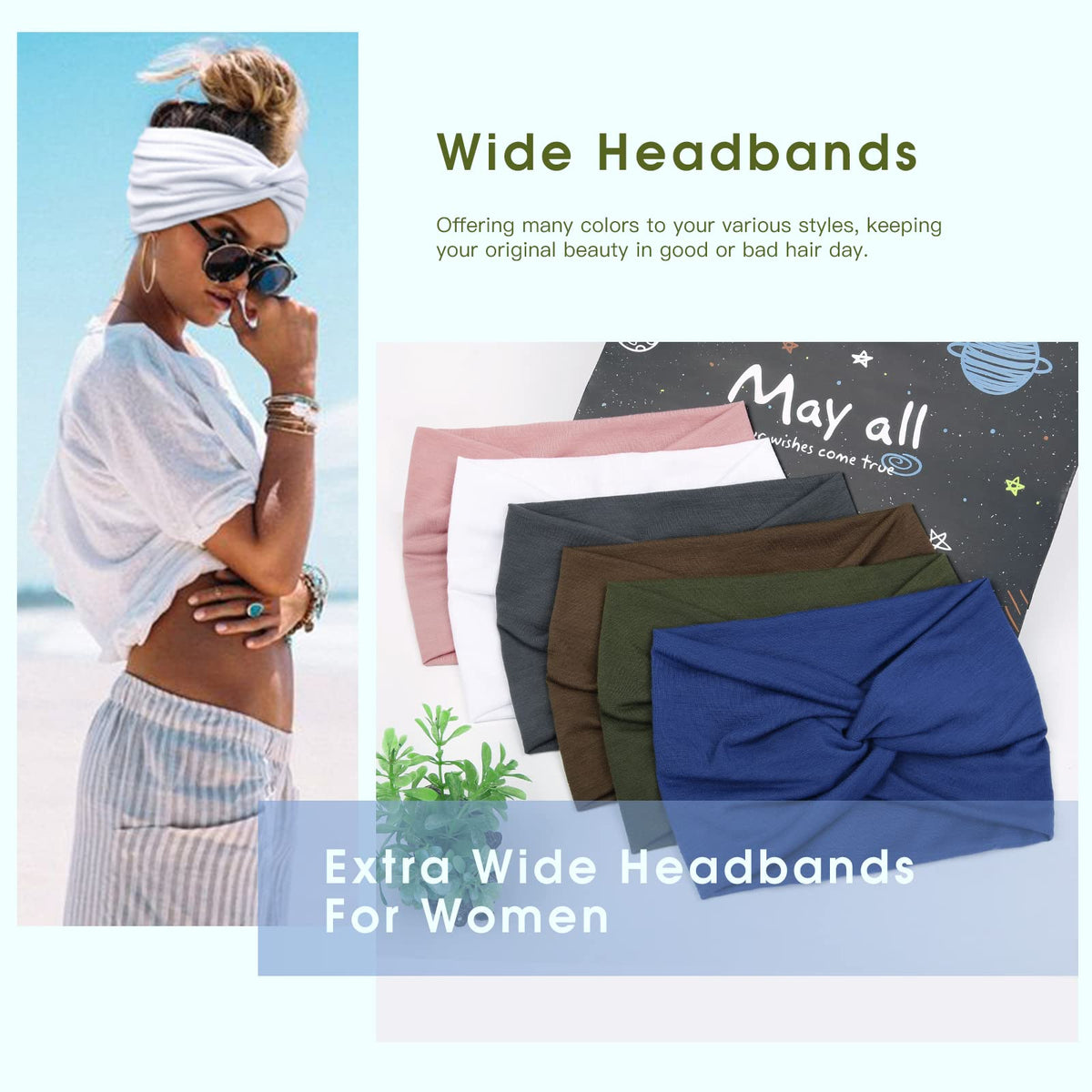 Tobeffect 7'' Extra Wide Headband in use during yoga