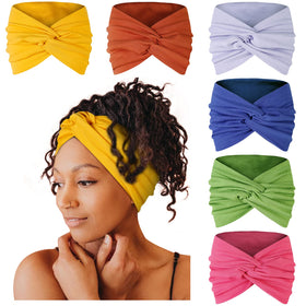 Tobeffect 7-inch extra wide turban headband in solid colour front view