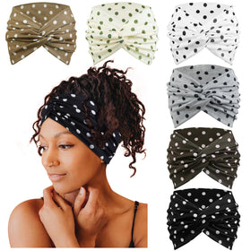 Tobeffect 7-inch polka dot headband front view in neutral colour