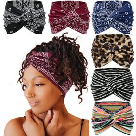 Tobeffect Boho Wide Headband front view in floral pattern