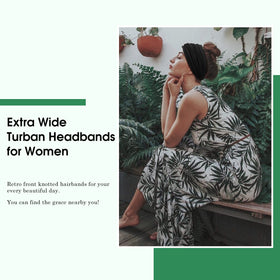 Tobeffect Extra Wide Black Turban Headband side view