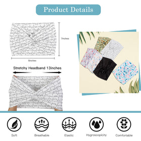 Tobeffect Extra Wide Turban Headband displayed with various patterns