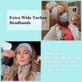 Tobeffect Extra Wide Turban Headband in a close-up view highlighting fabric texture