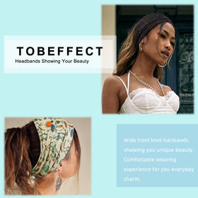 Tobeffect Extra Wide Turban Headband side view showing twisted knot