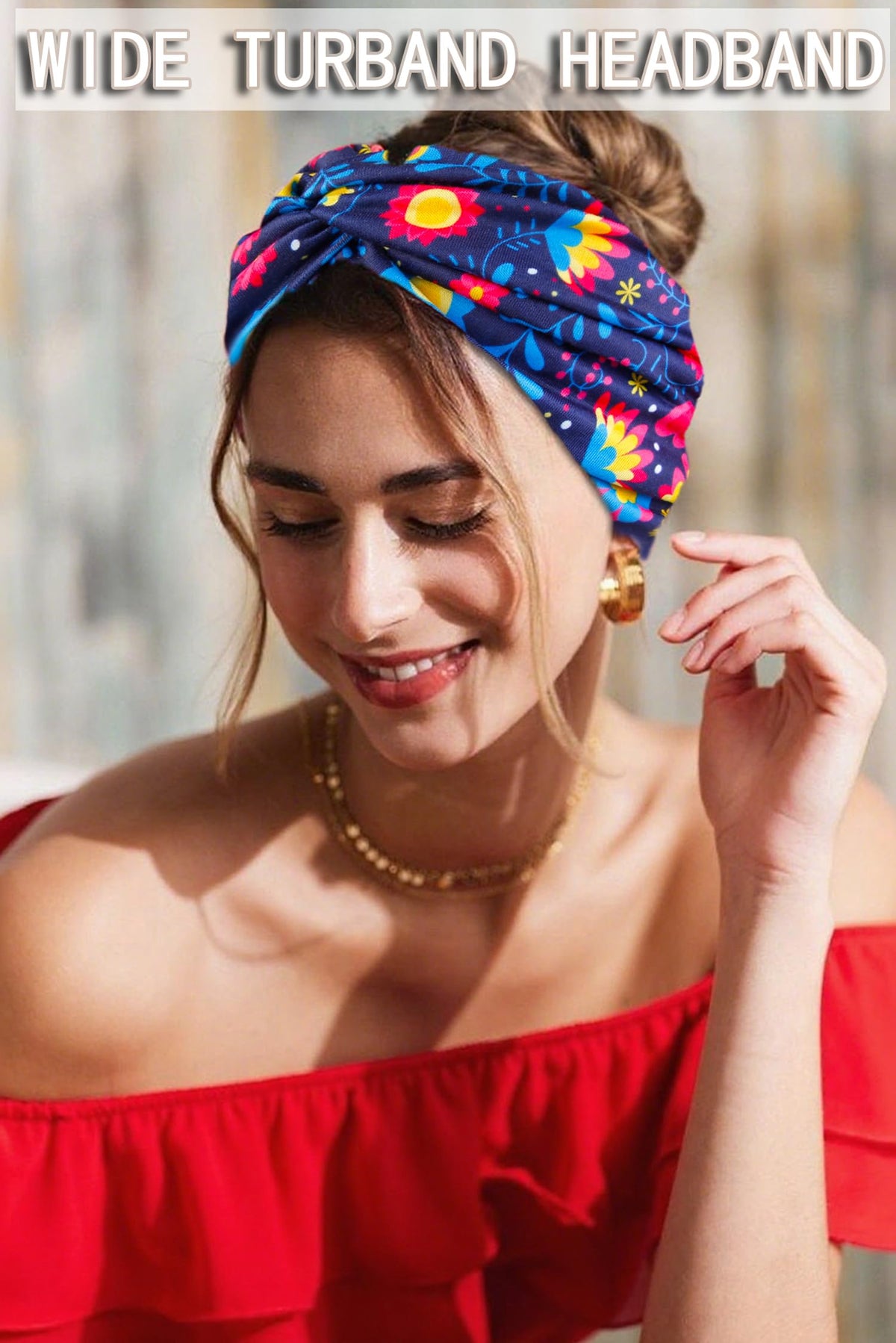 Tobeffect headband styled with knot in front