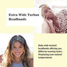 Tobeffect headband styled with pleated look on model