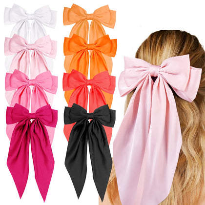 Tobeffect Large Hair Bows Clips in assorted colours including pink and red