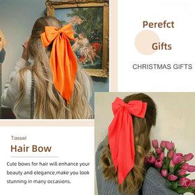 Tobeffect Large Hair Bows Clips styled in a half-up hairstyle