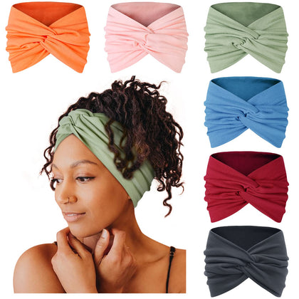 Tobeffect Wide Headbands 6 pack assorted colours front view
