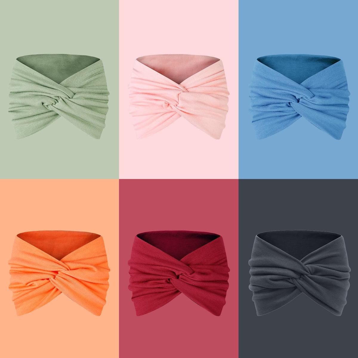 Tobeffect Wide Headbands packaging showing all six designs