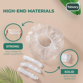 Tobvory Disposable Shower Cap elastic band close-up