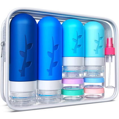 Tocelffe 18-pack travel bottles set with waterproof bag