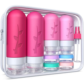 Tocelffe 18 pack travel toiletry bottles set with waterproof bag