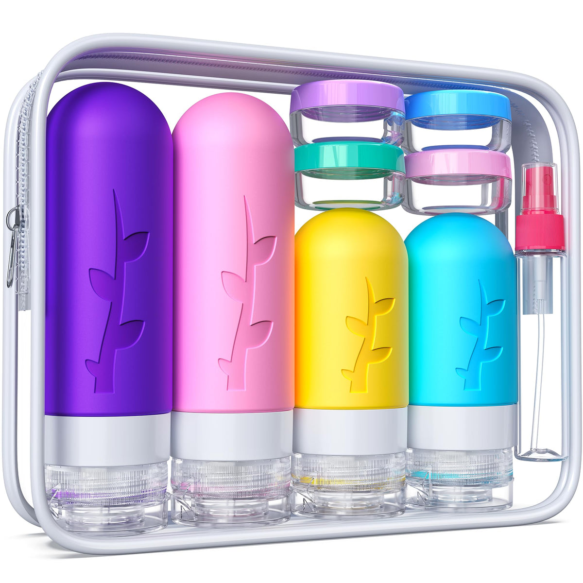 Tocelffe silicone travel bottles showing leak-proof design and secure seals