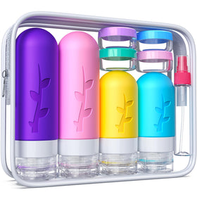 Tocelffe silicone travel bottles showing leak-proof design and secure seals