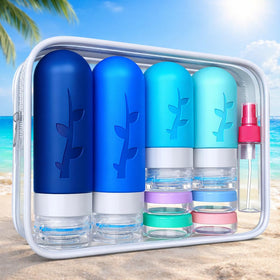 Tocelffe travel containers in a waterproof bag